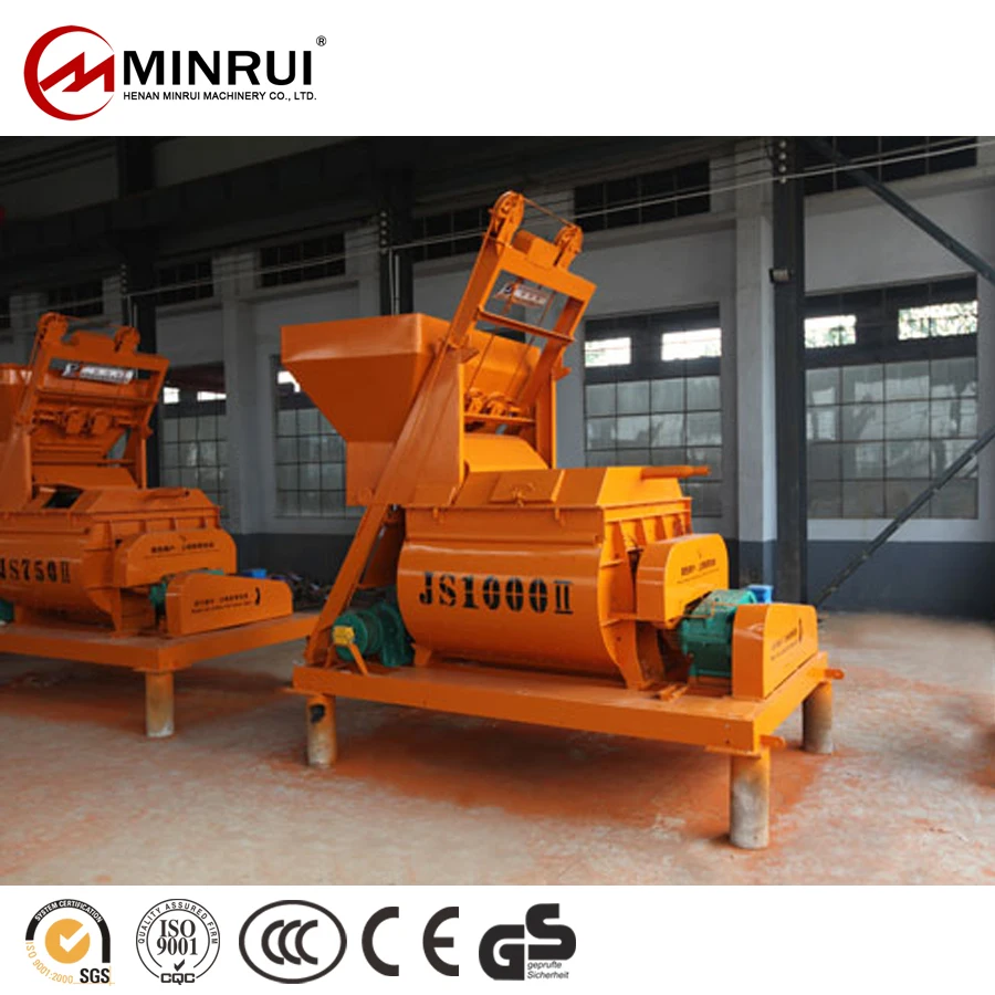 Minrui Self Loading JS1000 Concrete Mixer Machines Prices For Sale