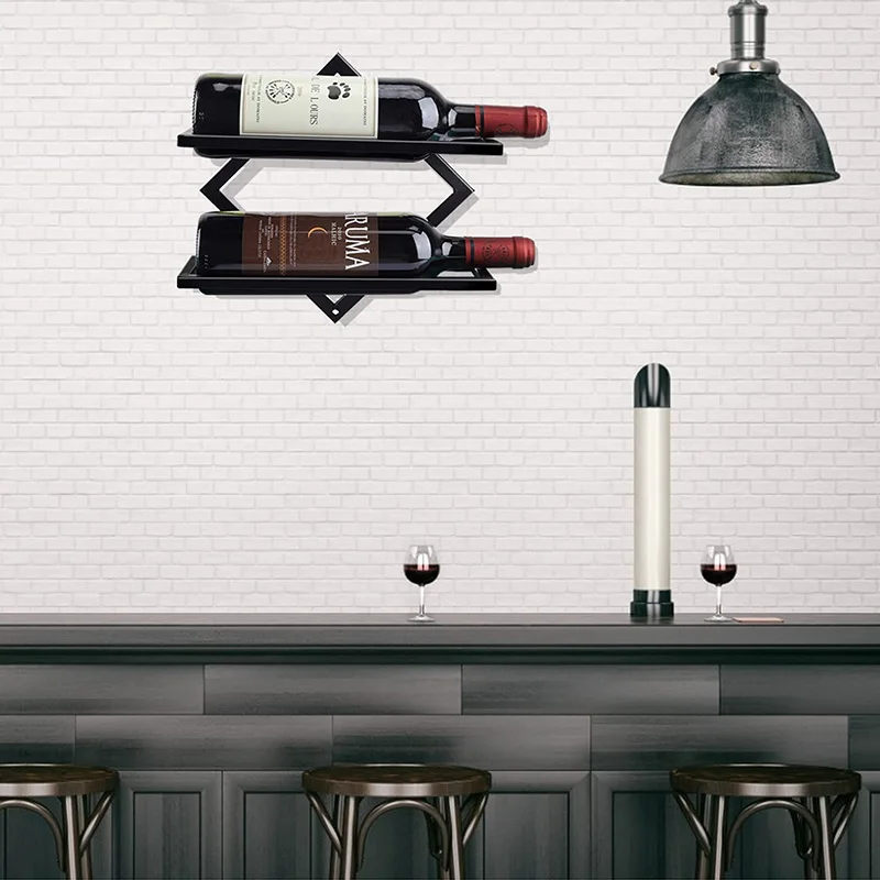Металлическая настенная Винная стойка настенный держатель для винных бутылок взрослых хранения напитков или ликера