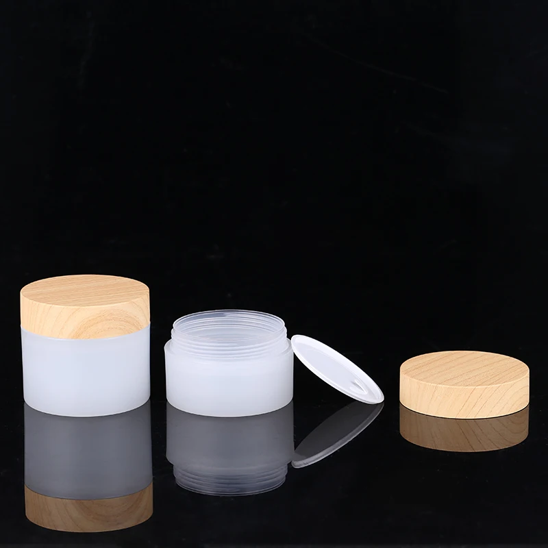 10 30 50 150 200 380 g Empty Double Heavy Wall Plastic PP Cream Jar with water transfer printing Lid
