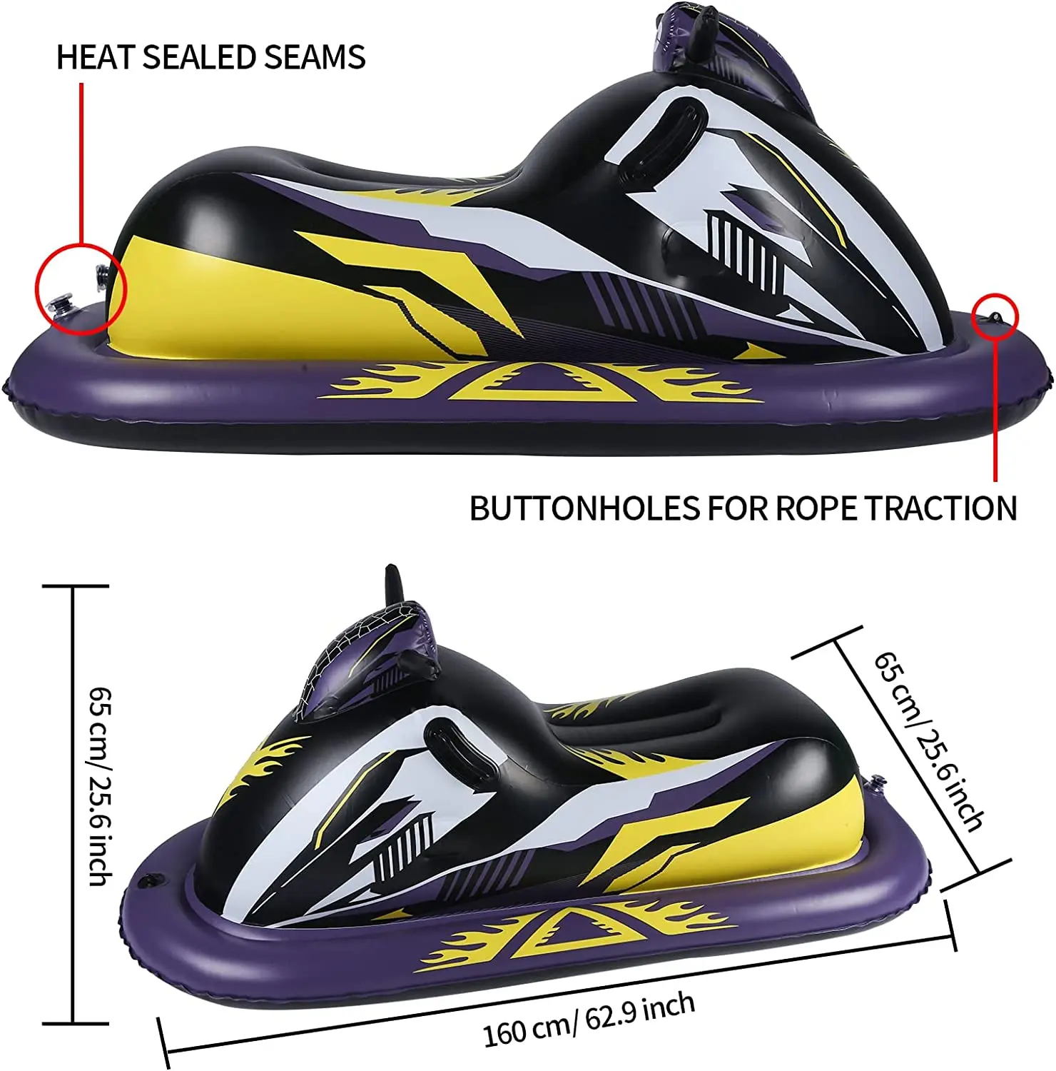 Snow Tube Inflatable Sleds for Kids and Adults Heavy Duty Large Snow Tubes Outdoor Sledding for Holiday Christmas Fun