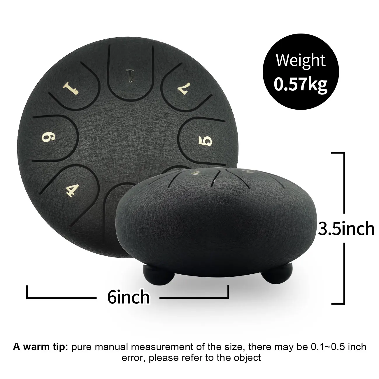 ASTEMAN стальной барабан для языка серия из углеродистой стали матовый черный 6 дюймов 8 тонов Лотос стальной барабан для языка