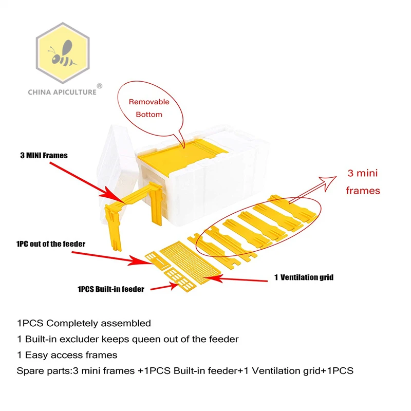  Оборудование для пчеловодства Apidea паяние Nuc пчелиная сыпь продажи размножение королевы мини-полистирол паяльный