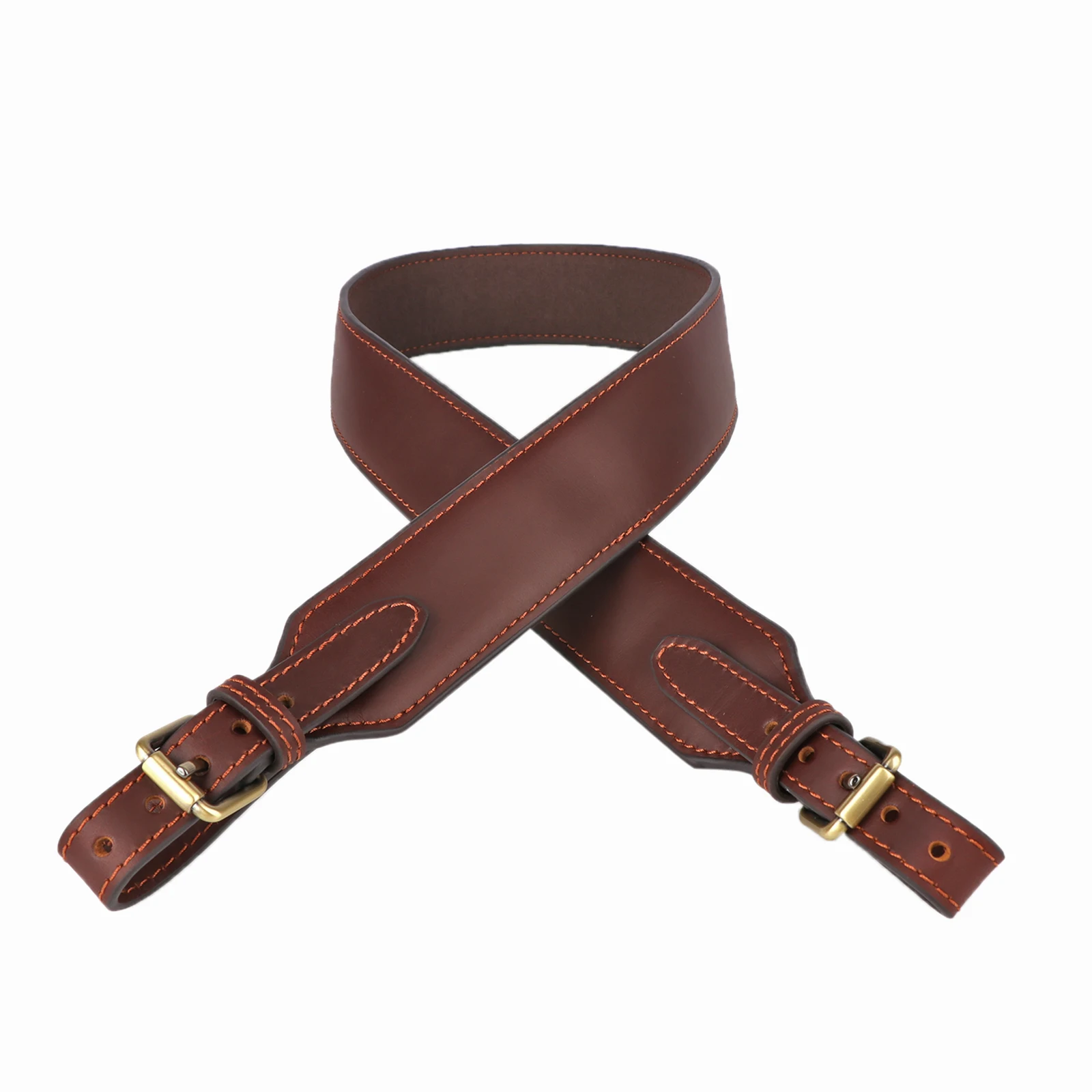BSCI Factory Leather Gun Sling Leather Shoulder Carrying Strap for Outdoor Sports