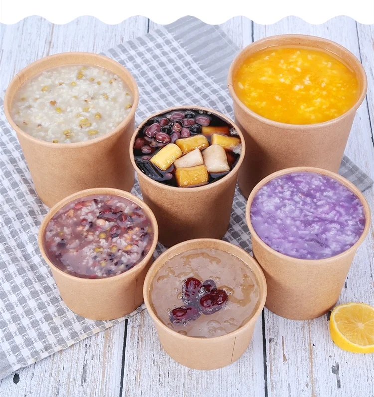 16oz disposable ice cream packaging ice cream container tubs with lid paper ice cream cup