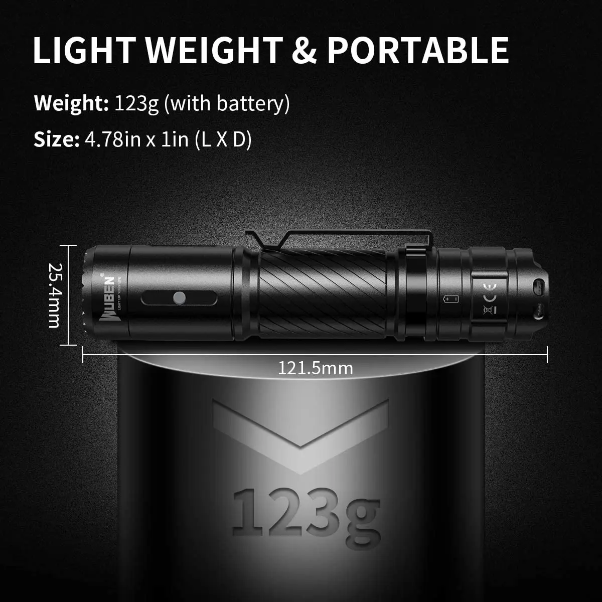 WUBEN C3 1200 Люмен USB Перезаряжаемый СВЕТОДИОДНЫЙ
