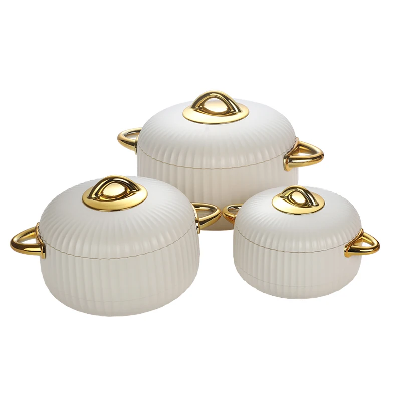 SUNLIFE  3 pcs 1.0L 2.0L 3.5L Hot Pots Thermos Insulated Casserole Food Flask Service Food Warmer