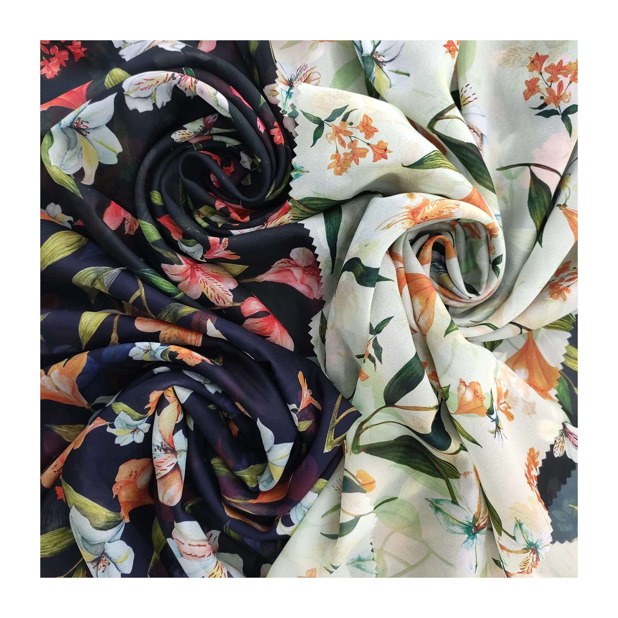 Производство с ПВХ покрытием 100 полиэстер креп шифоновая ткань африканские кружевные ткани 2019 нигерийские для женщин