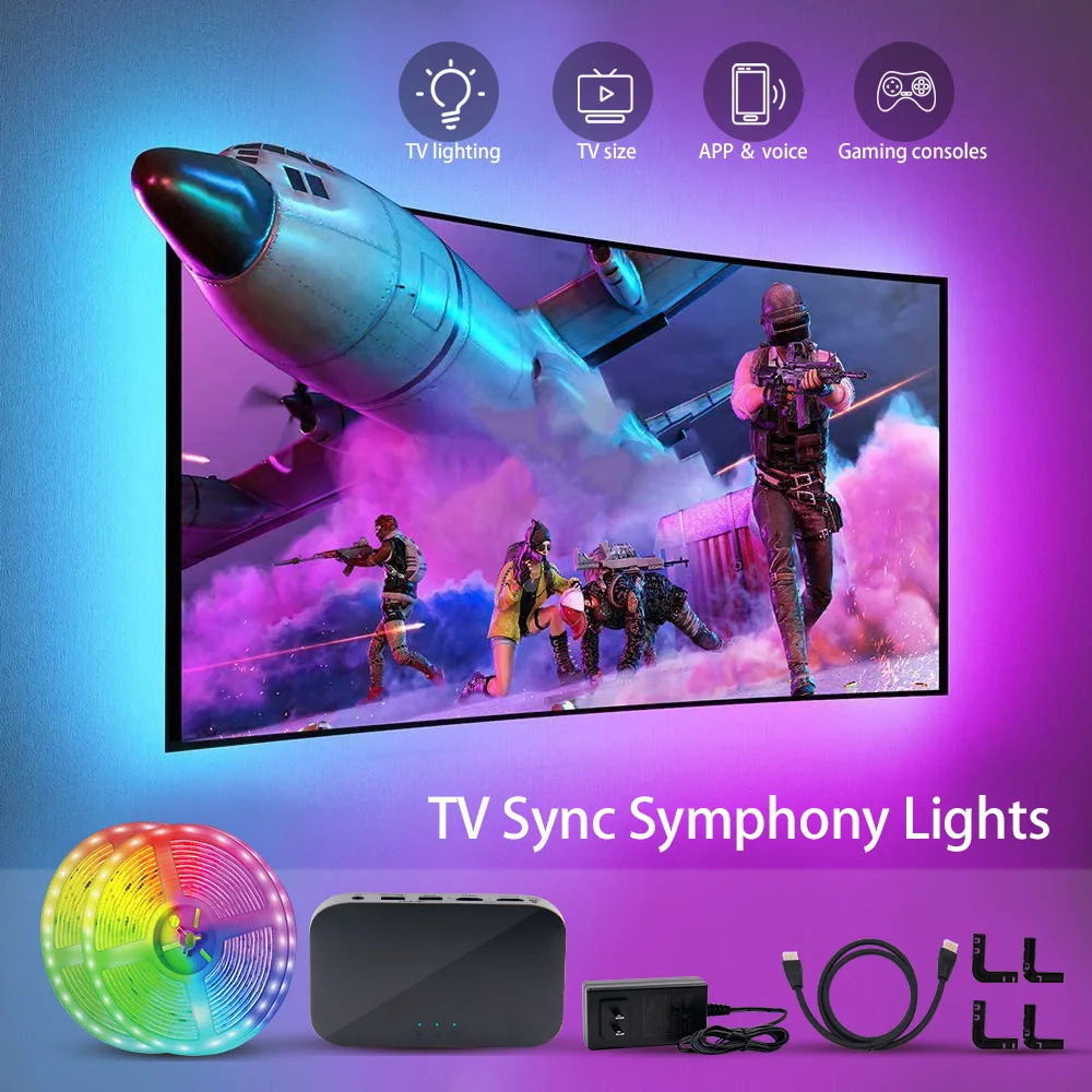 Smart Hdmi Sync TV/PC подсветка светодиодная задняя HDMI-сигнал окружающего света RGBIC Dunamic погружная Светодиодная лента комплект