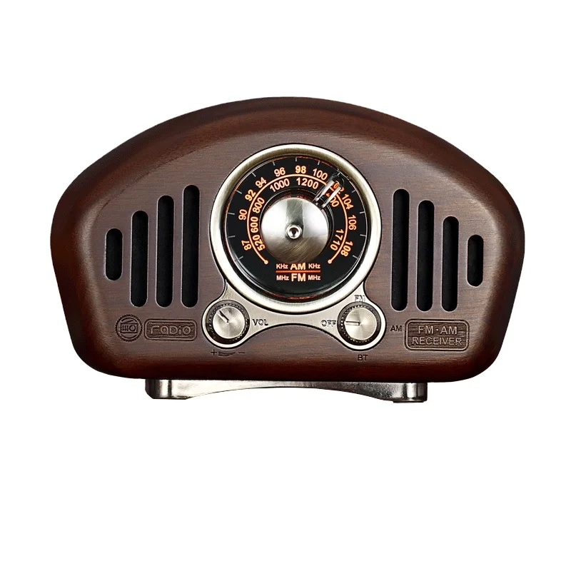 vintage good quality retro decorate home  real wooden retro radio with mini  fm am radio speaker tf card for gift set