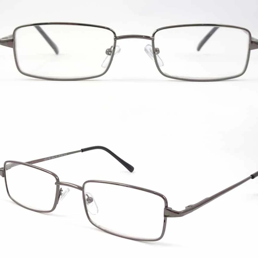 Classic Retro Men Small Metal Rectangle Frame Presbyopia Eyeglasses Reading Glasses