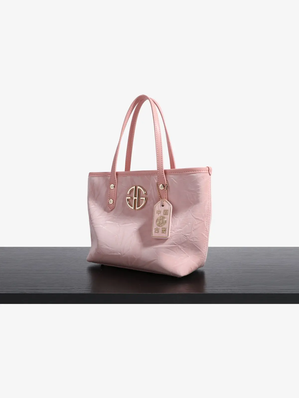 Summer Pink Bag Shinny Real Leather Material Handbags For Girls Chinese Stylish  Tote Bags Exquisite Shoulder Handbag