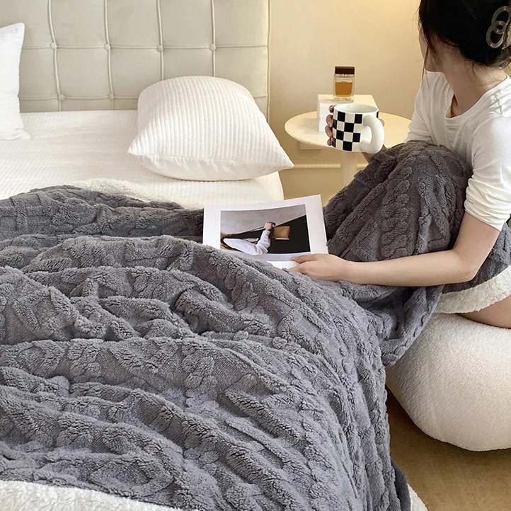 Factory 2024A Class A Blanket  Fleece Bedroom Thickened Warm Multifunctional Reversible Wholesale