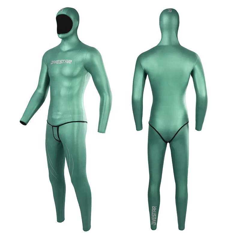 DIVESTAR 2022Newest Two-piece 3mm Neoprene Custom colorful Super Stretchy Yamamoto glide skin smooth skin freediving wetsuit