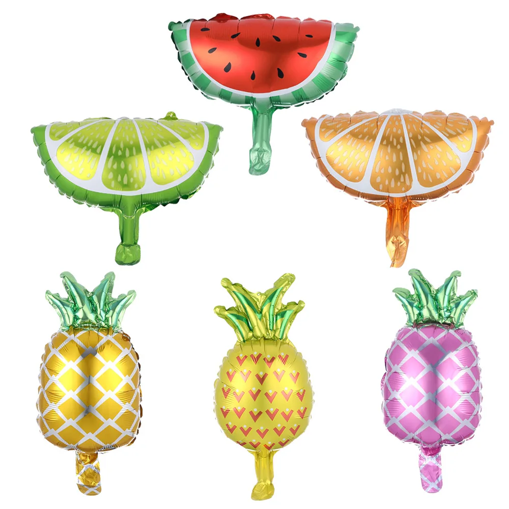 Summer  New Arrive Mini Fruit Balloons Watermelon Pineapple Lemon Orange Foil Balloons For Parents Party Decoration