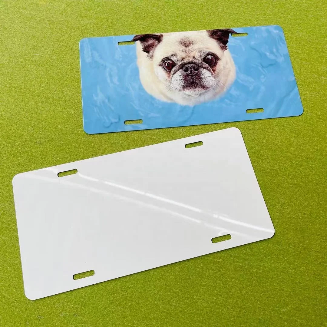 China Wholesale DIY Sublimation Blank Aluminum Car Tag Sublimation Aluminum License Plate Blanks Panel for Printing Picture