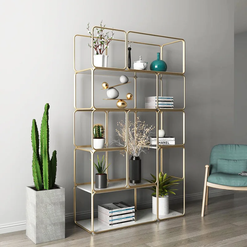 Living room shelf partition luxury Nordic bookshelf entrance floor storage storage rack modern bookshelf