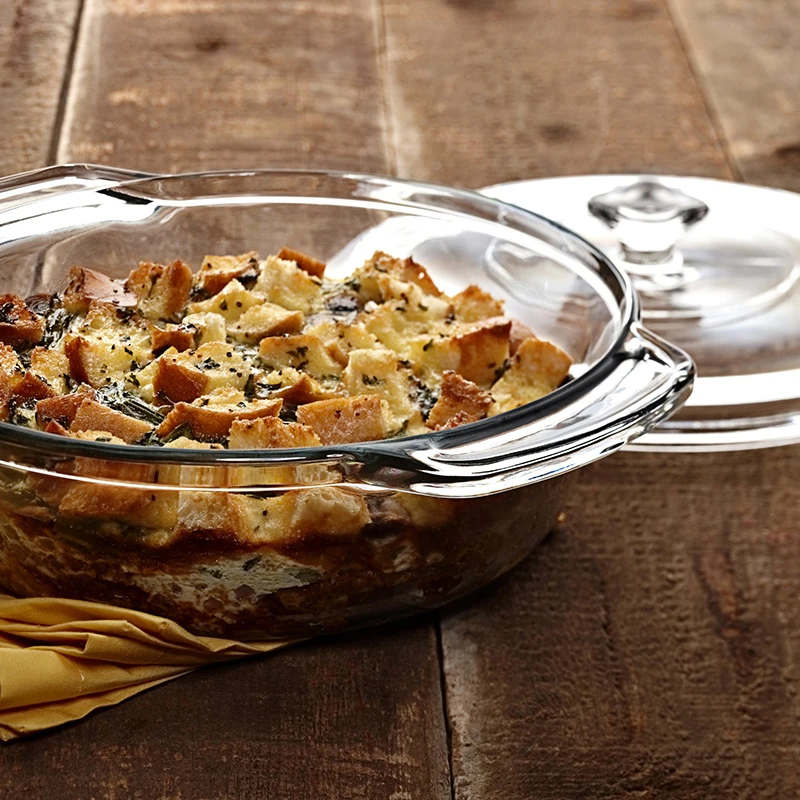 Стеклянная кастрюля с крышкой и стеклянная посуда для выпечки духовки миска многократного