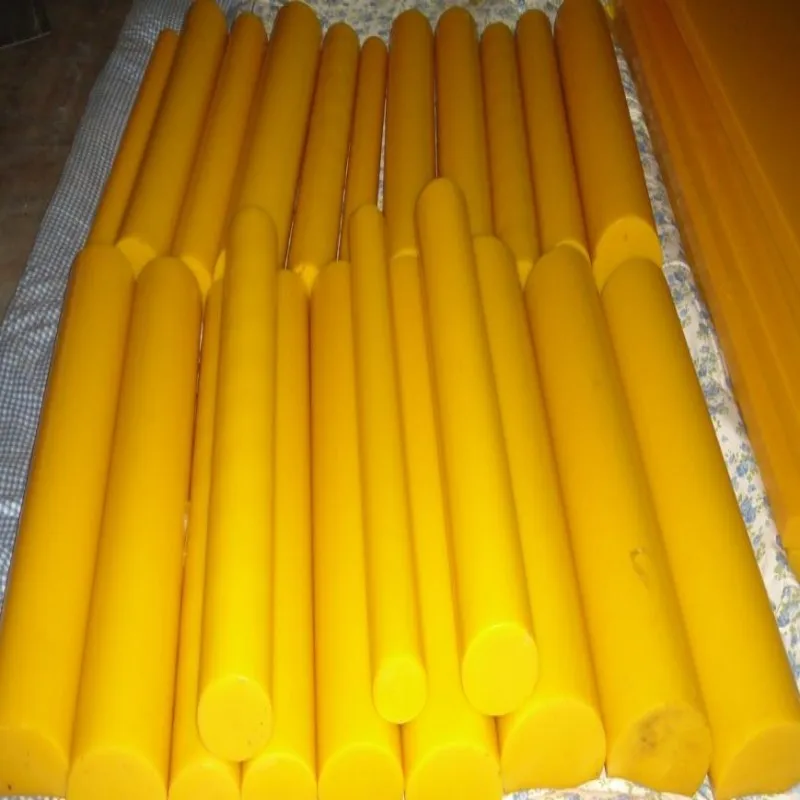 Custom wear resistant polyurethane solid glue stick rods,Yellow/black 90A shore polyurethane PU bar/rod
