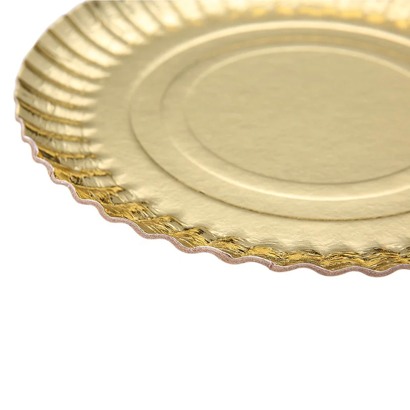 Disposable Gold cake tray 5 sizes round shape cake plate factory cheap price