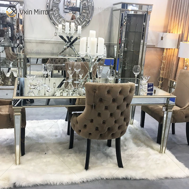 Modern luxury 6-8-10-12 people wooden high table dining table set round luxury gold rectangular dining table and chairs set