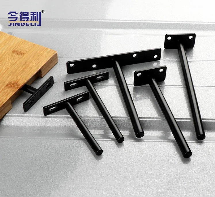 Factory custom wall hanging hardware bracket T -shaped black invisible dark installation bracket bracket plate accessories suppo