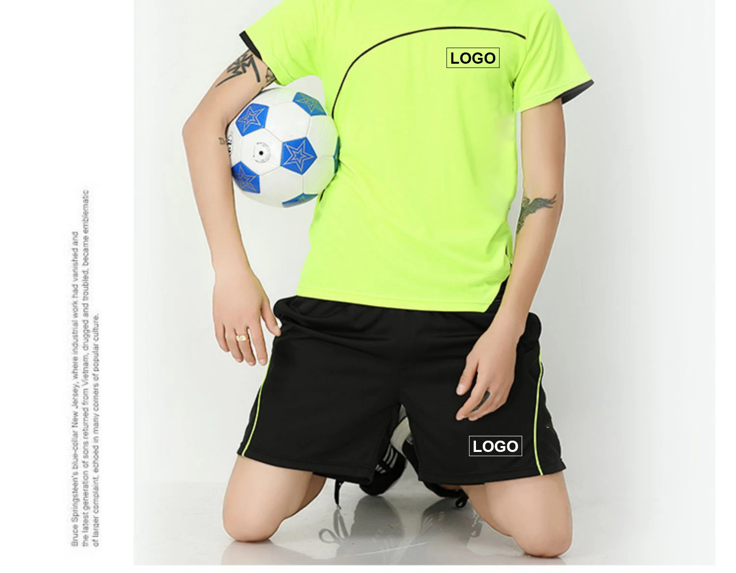 Best Selling Outdoor Fitness Gym Jogging Suits Breathable Mesh Soccer Jersey And Training Shorts Set 2 Piece Mens Tracksuit