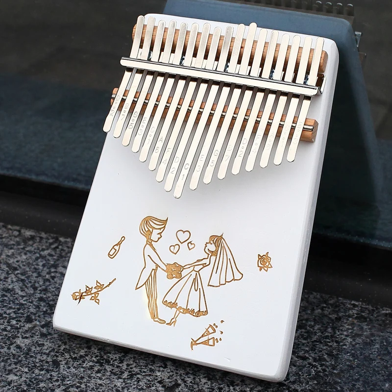 Factory supply kalimba 17 key thumb piano Likembe tuning kit hammer musical instrumebt best for indoor entertainment