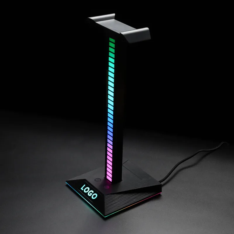 RGB Gaming Headphone ABS Stand Holder Earphone Display Shelf Bracket Gaming Headset Hanger with 2 USB2.0 Ports