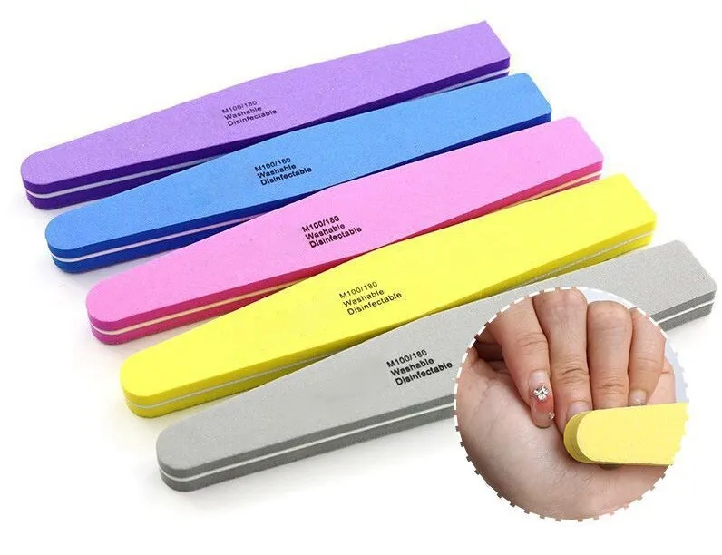 wholesale Manicure Tool Double Sided Orange Sponge Nail File 100 180 Grit Diamond Nail File low price