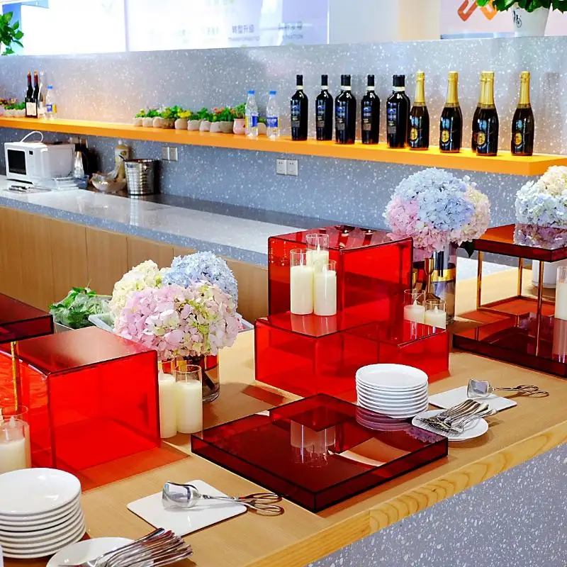 Acrylic desert display stands with custom size cake holder for Wedding&Birthday Party