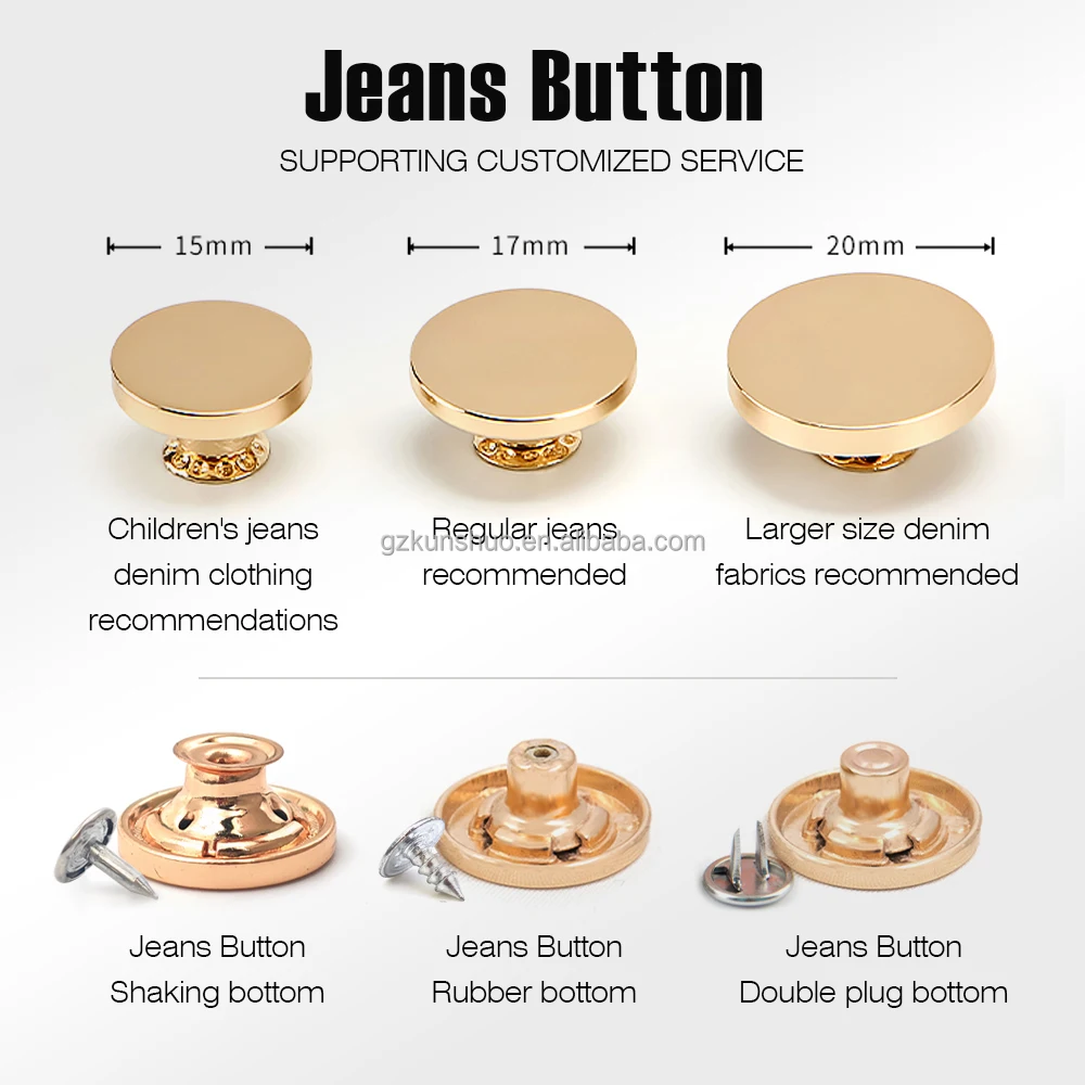 Custom Made Metal Denim Jeans Button for Jacket