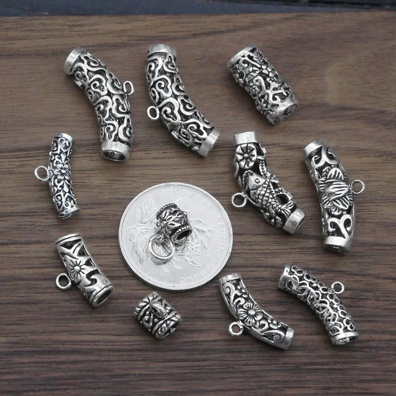 925 Sterling Silver DIY Clasp Cord End Caps Bracelet Necklace Spacer Beads DIY Accessories Jewelry Findings