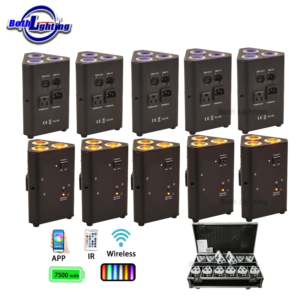 3x18 Вт беспроводной клиновидный световой сигнал DMX контроллер Par Lights LED Flight Case батарейка для вечеринки DJ Uplights