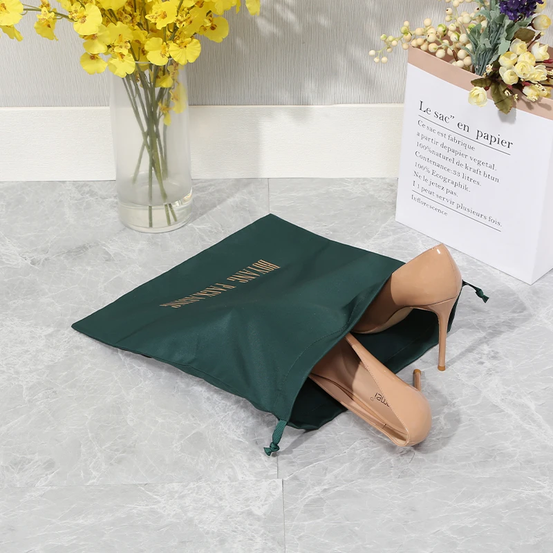 Wholesale High Quality Packing Pouch Luxury Velvet Shoe Packaging Dust Bags Drawstring With Custom Logo