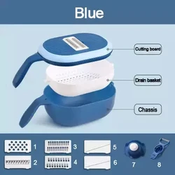 Vegetable Cutter Veggie Bullet 3 In 1 Chopper Potato Slicer Gadget Garlic Press Food Shredder Household Kitchen Tool Accessories