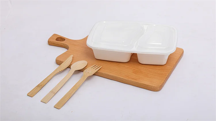 Microwavable take out 2 compartment disposable lunch box plastic bento meal prep  food container