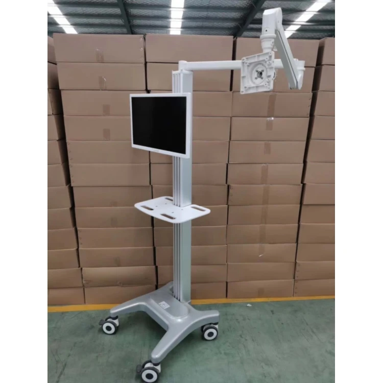 China manufactory direct supply endoscopy cart medical trolley cart with wheels casters rotatable arm