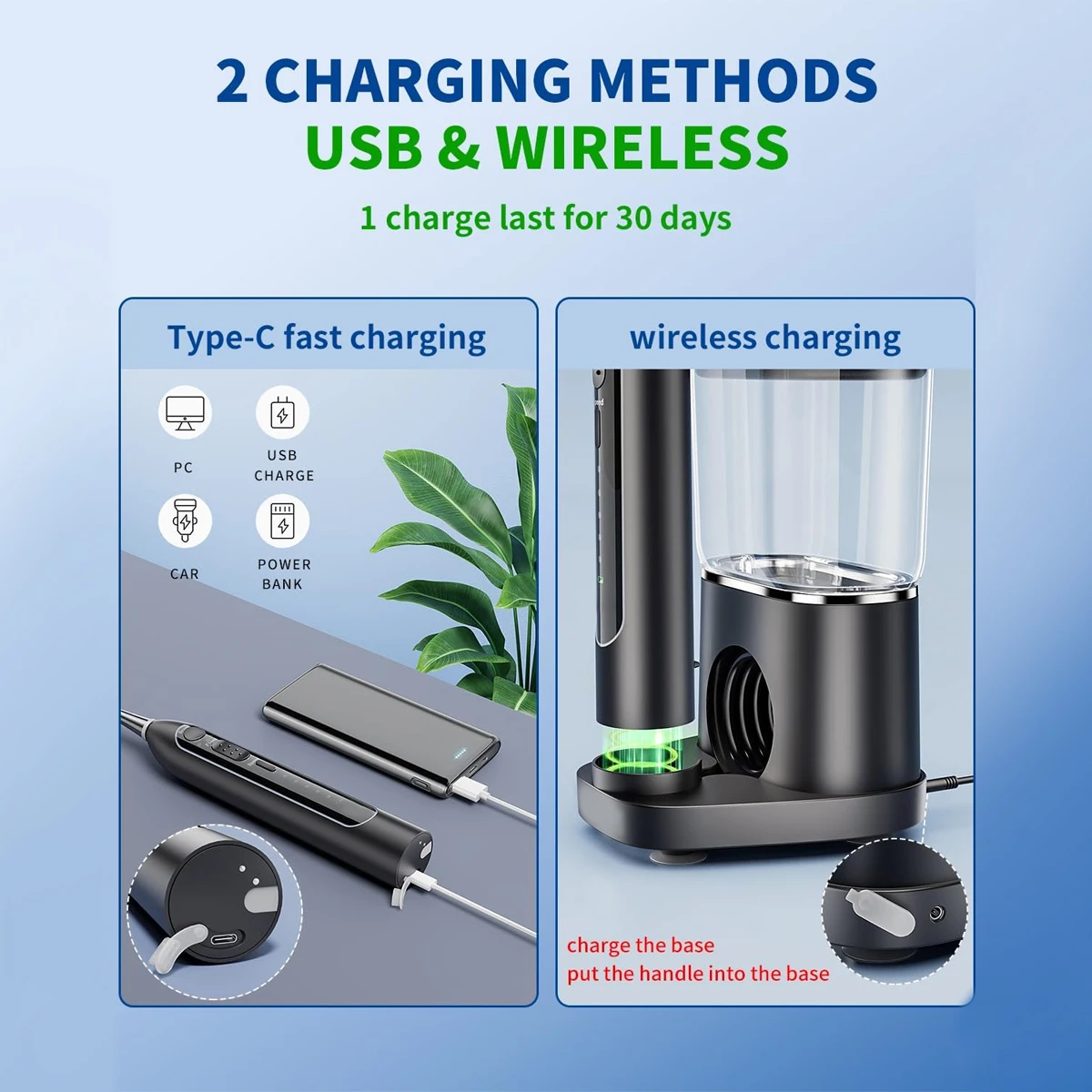 Water Flosser Professional for Teeth Pick Electric Toothbrush And  Water Flosser Combo in One