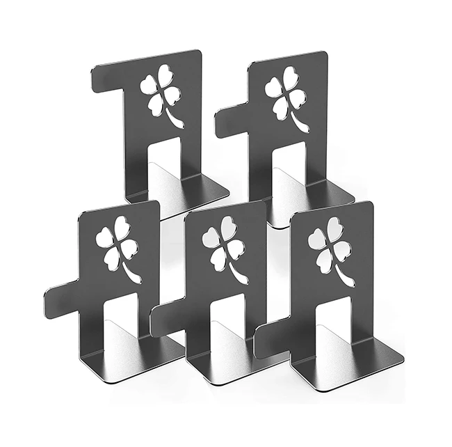 Interior Home Decoration Metal Bookend Stone Natural Quartz Crystal Letter Gemstone Contemporary Luxury Iron Book Ends