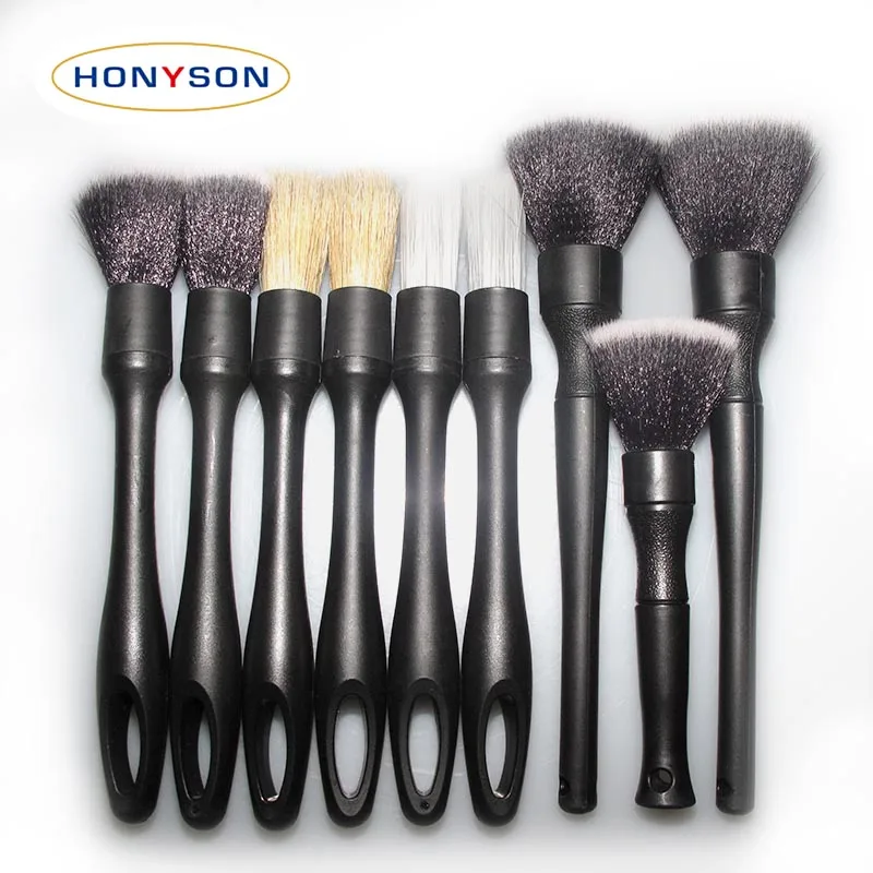 Car Detailing & wash Brush kit Cleaning Boar Hair Brush Auto Detail Tools Product 5 pcs Wheel Dashboard Car Accessories