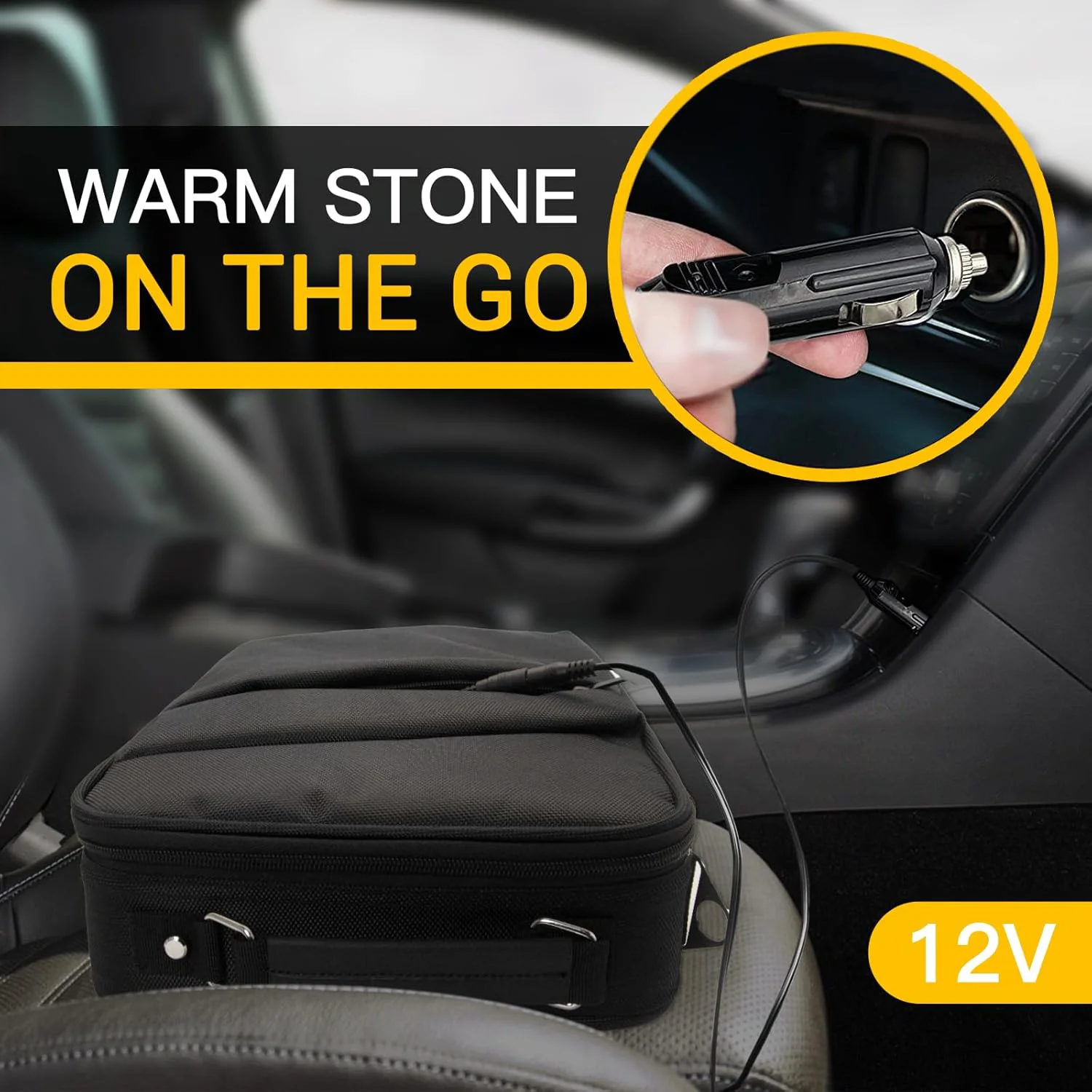 Portable Massage Stone Warmer Set, 20 Pcs Basalt Hot Stones with Heater Kit