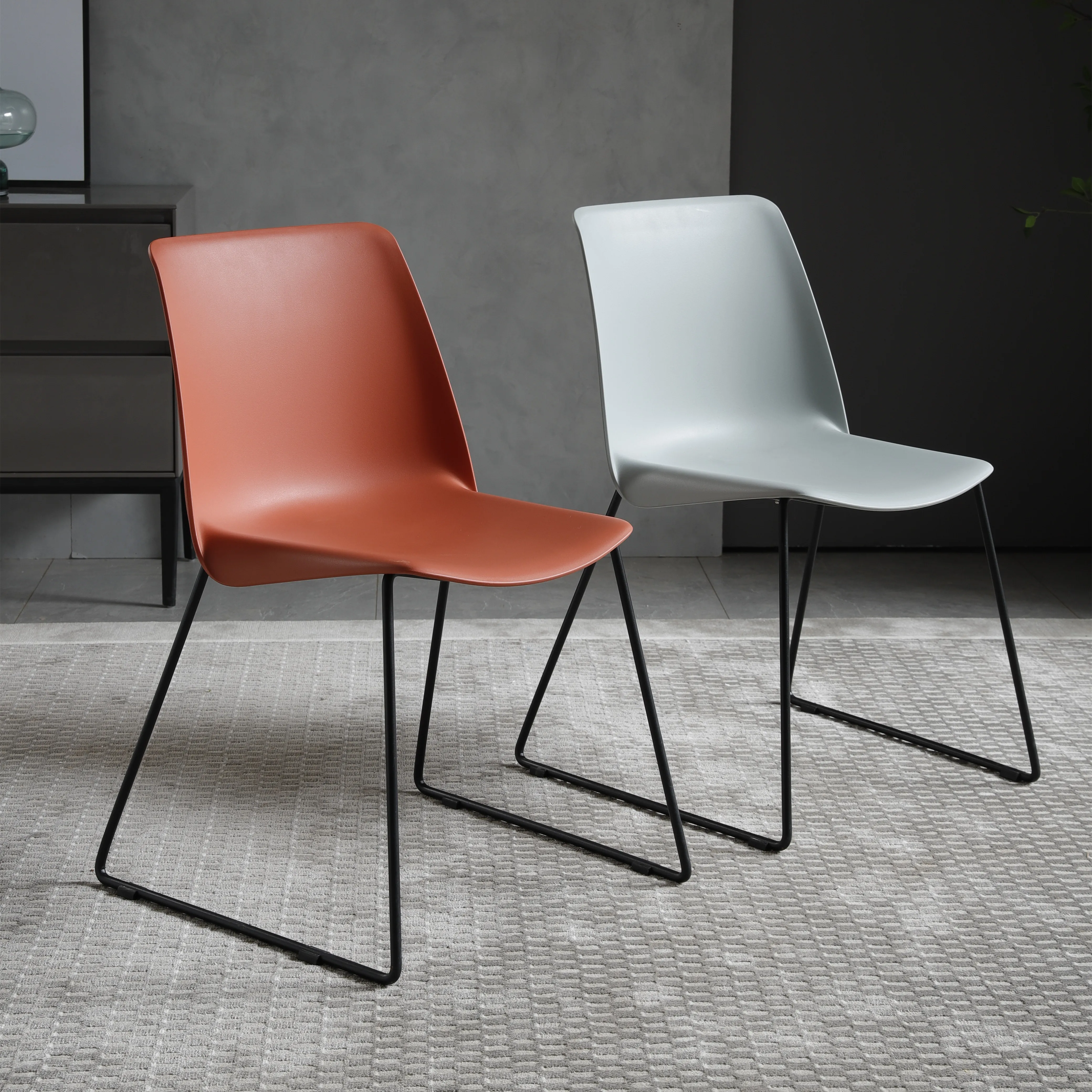 Factory New Design Modern Home Furniture metal legs Plastic Dining Chair