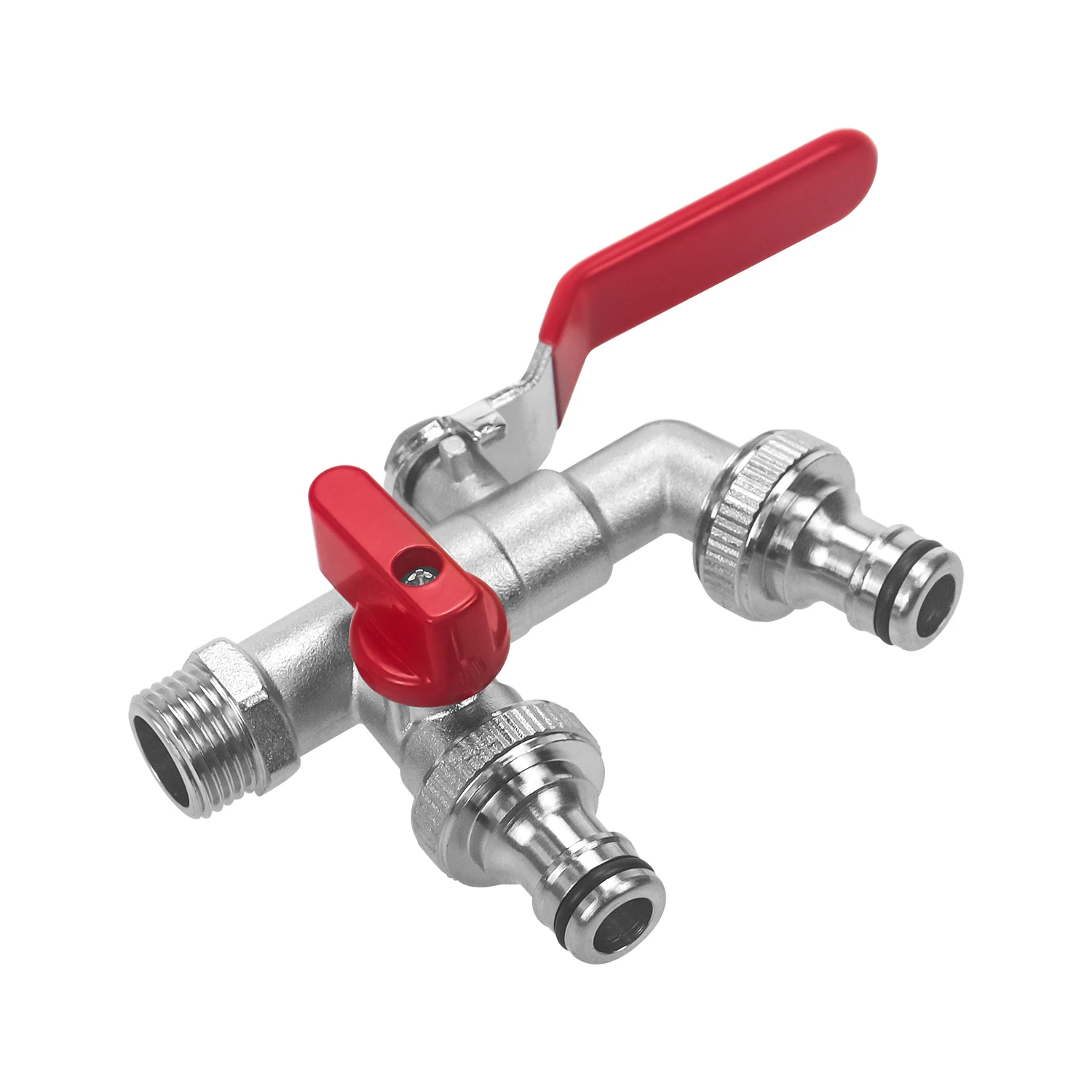 Double Taps Outdoor Spigot Water Faucet with Two Brass Ball Valves