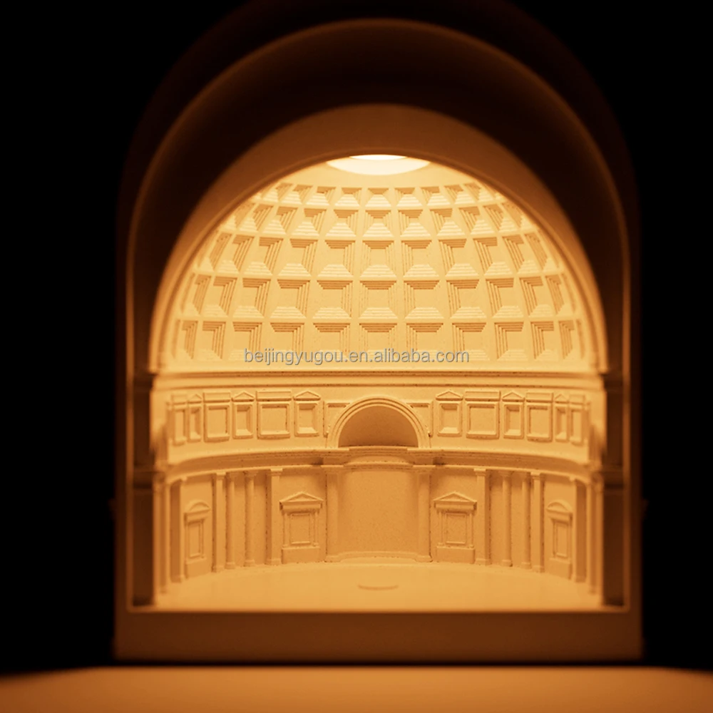 Designer Pantheon Cement Line Control Table Lamp Unique Luxury Warm Light Bedside Lamp LED DC Modem Gray Concrete Modern DC 5V