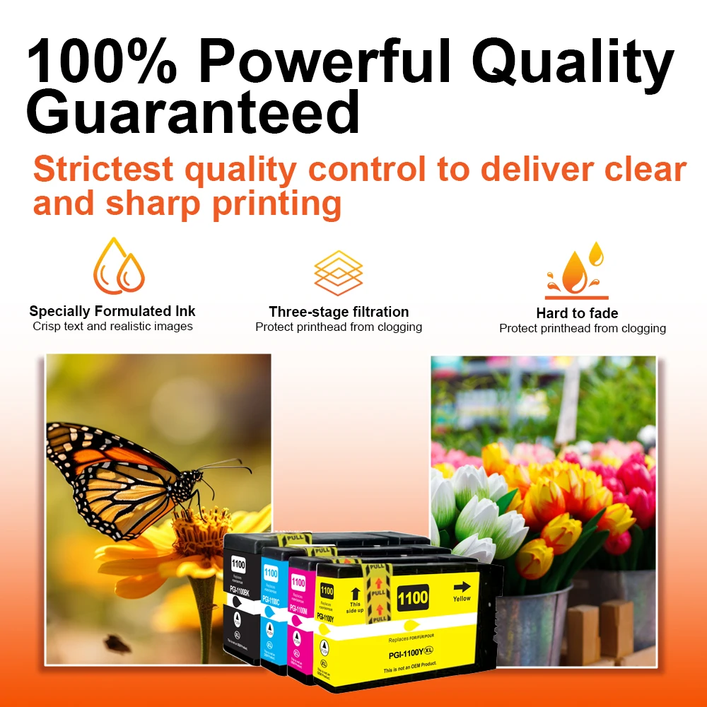 Topjet PGI1100 PGI1100XL Compatible Color Ink Cartridge PGI 1100 1100XL for Canon MAXIFY MB2010 MB2110 MB27100 Inkjet Printer