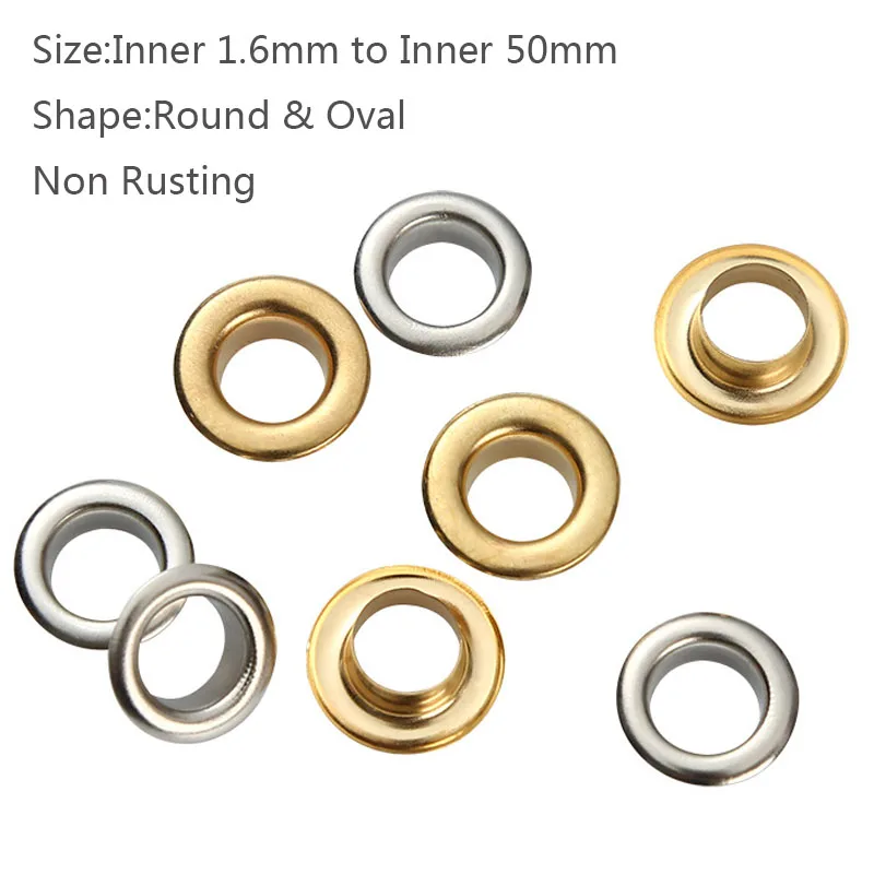 Custom LOGO Color Nickel Brass Gun Black Eyelet Curtain Rings Grommet Tiny Brass Metal Eyelet for Garments Leather Handbag