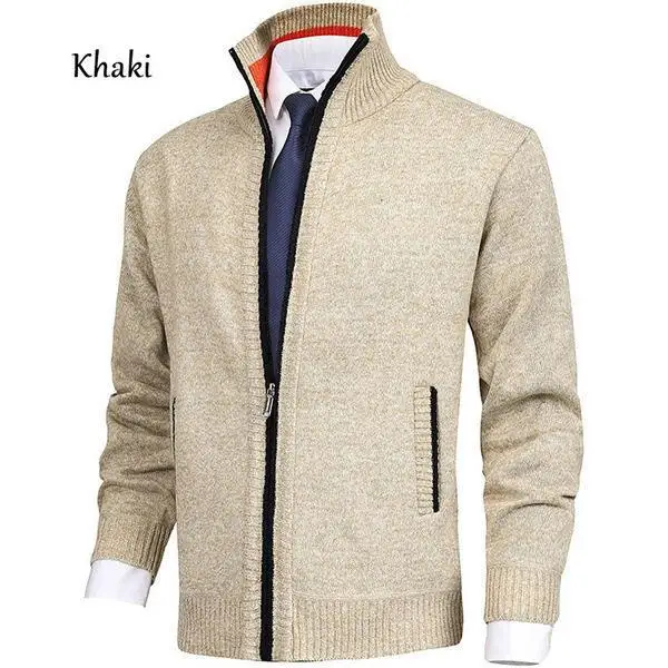 Mens Casual Cardigan Solid Winter Male Autumn Fashion Fit Thick Slim Keep Warm Turtleneck Men Sweater Coat Men