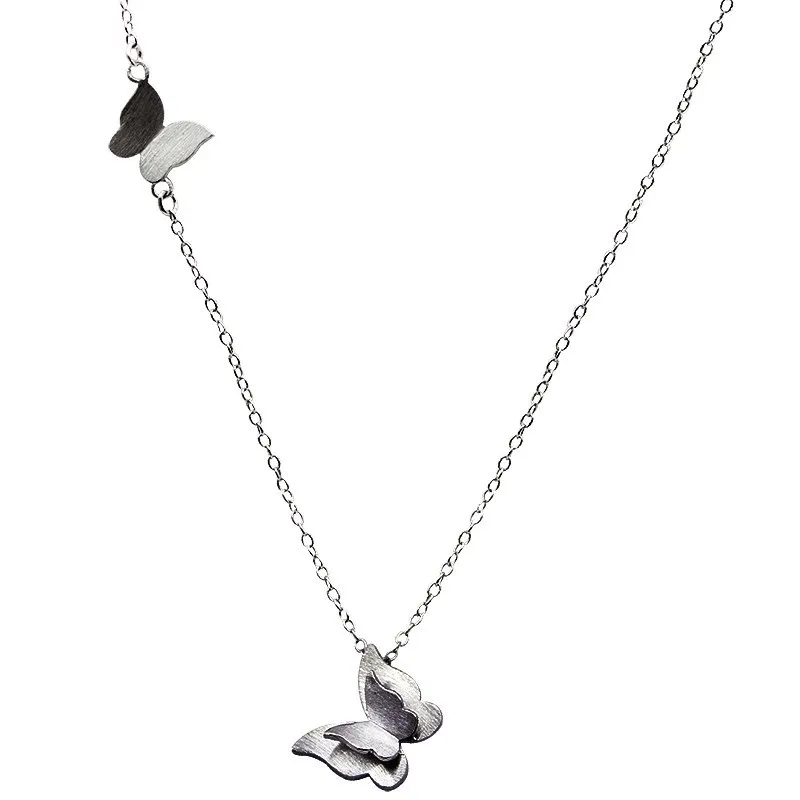 Charming Boho Butterfly Choker Necklace Chain Silver Pendant Necklaces Fashion Jewelry