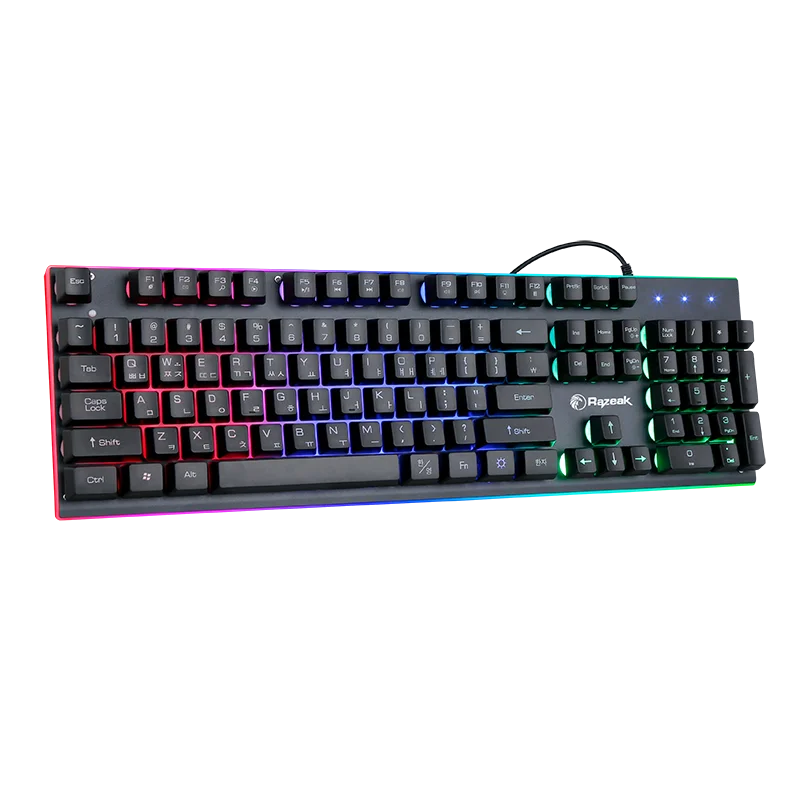 Factory Wholesale Mechanical Feel RGB 104 Keys Office PC Laser Wired Professional Gaming Keyboard