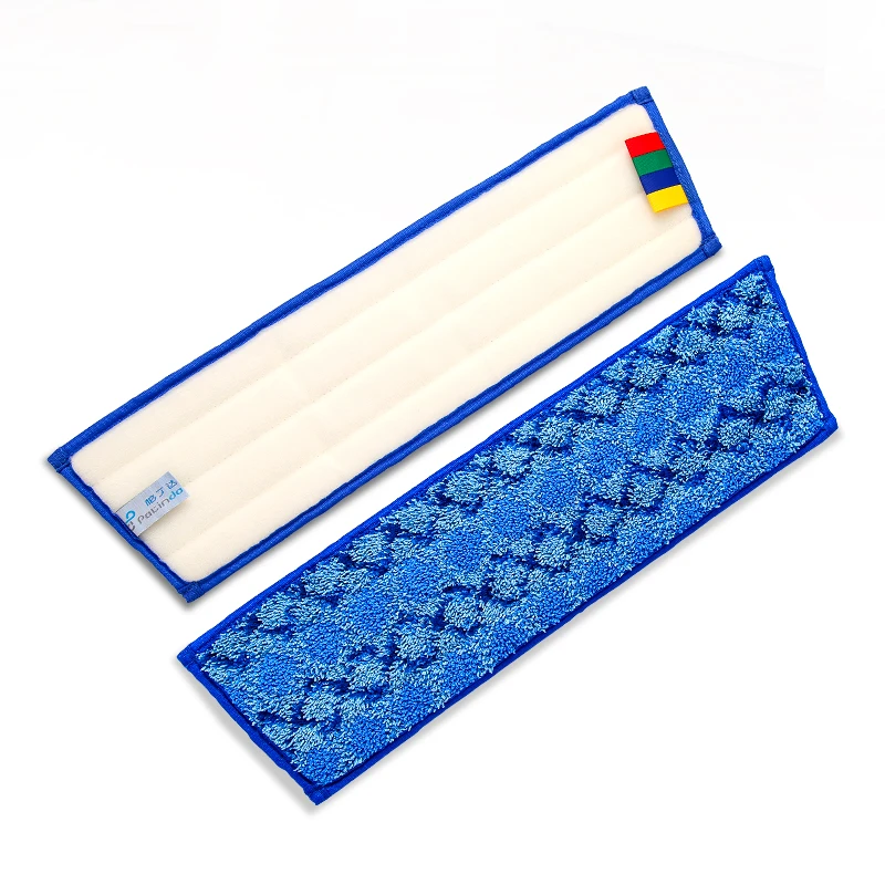 Custom industrial commercial medium trapezoidal microfiber flat mop pad replacement head wet mops Refill Heads